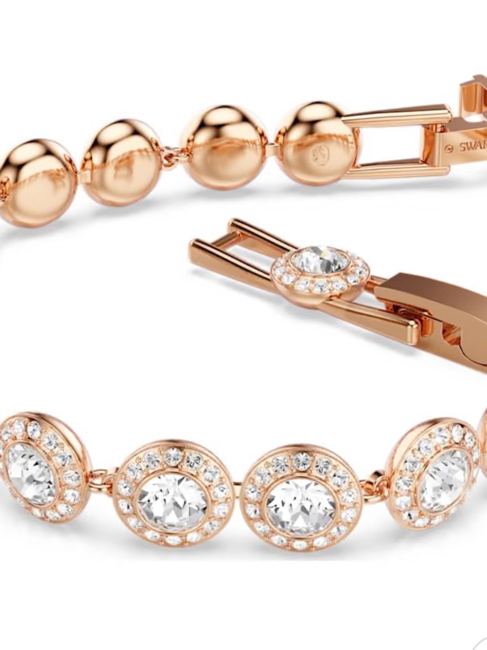 Swarovski Rose Gold Round Halo Crystal Bracelet